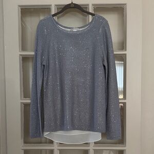 White House Black Market sequin chiffon sweater